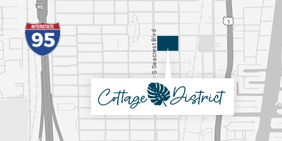 The Cottage District located on a map of Boynton Beach